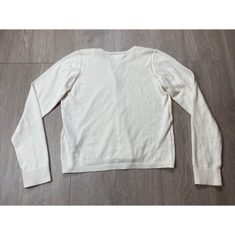 Burberry Children's Classic Cardigan Size 14 Ivory Color Button Down Cotton - Picture 7 of 9